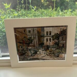 Vintage Lionel Barrymore “Seaworthy” Foil Trimmed Painting